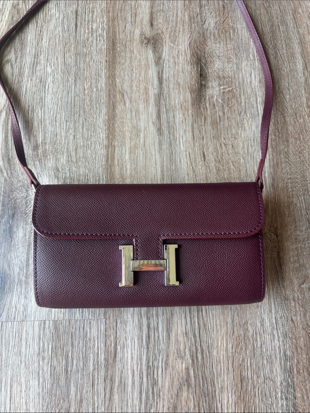 Wine colored H crossbody